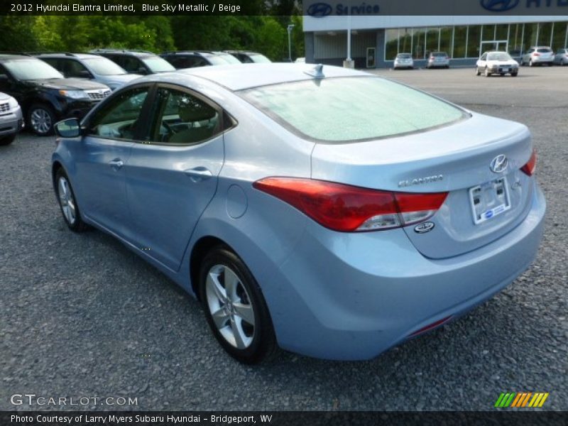 Blue Sky Metallic / Beige 2012 Hyundai Elantra Limited
