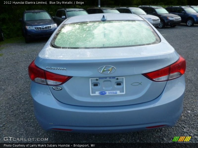 Blue Sky Metallic / Beige 2012 Hyundai Elantra Limited