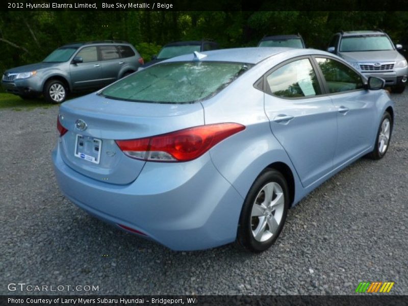 Blue Sky Metallic / Beige 2012 Hyundai Elantra Limited