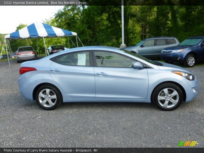 Blue Sky Metallic / Beige 2012 Hyundai Elantra Limited