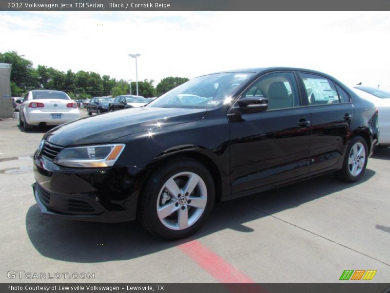 Black / Cornsilk Beige 2012 Volkswagen Jetta TDI Sedan