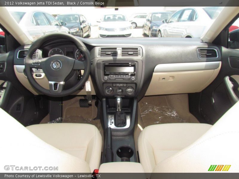 Black / Cornsilk Beige 2012 Volkswagen Jetta TDI Sedan