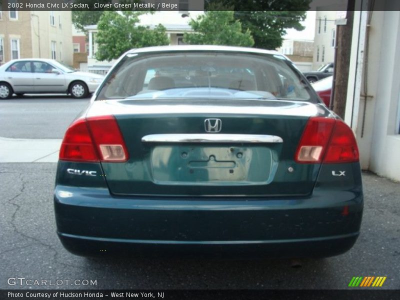 Clover Green Metallic / Beige 2002 Honda Civic LX Sedan