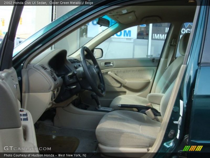 Clover Green Metallic / Beige 2002 Honda Civic LX Sedan