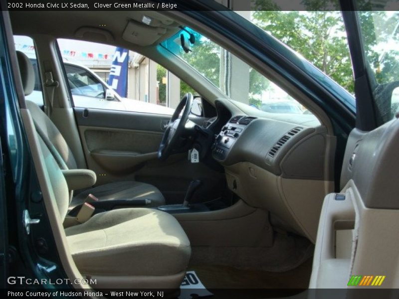 Clover Green Metallic / Beige 2002 Honda Civic LX Sedan