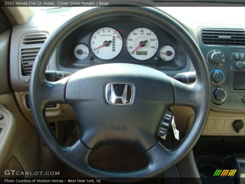 Clover Green Metallic / Beige 2002 Honda Civic LX Sedan