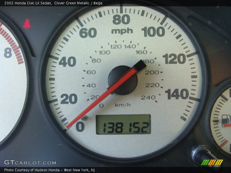 Clover Green Metallic / Beige 2002 Honda Civic LX Sedan