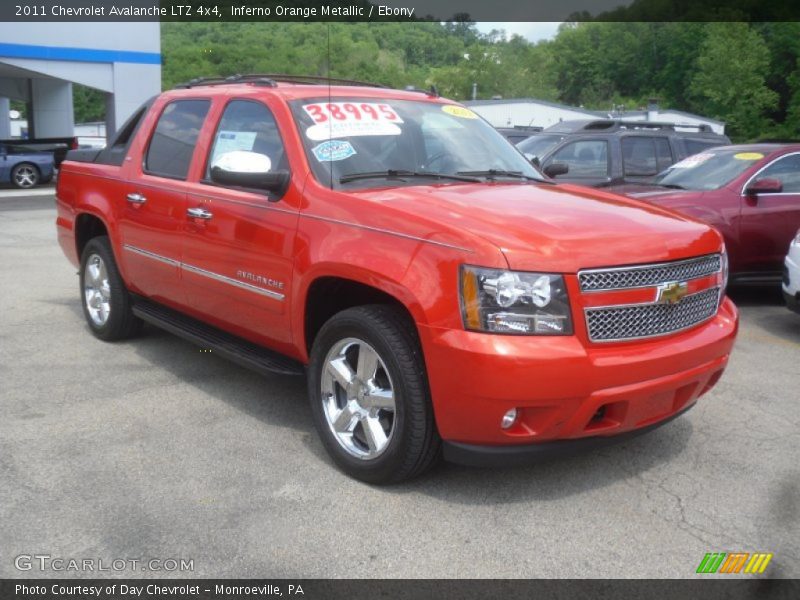Inferno Orange Metallic / Ebony 2011 Chevrolet Avalanche LTZ 4x4