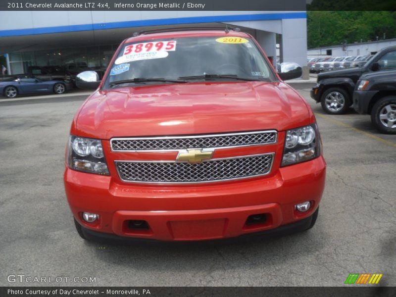 Inferno Orange Metallic / Ebony 2011 Chevrolet Avalanche LTZ 4x4