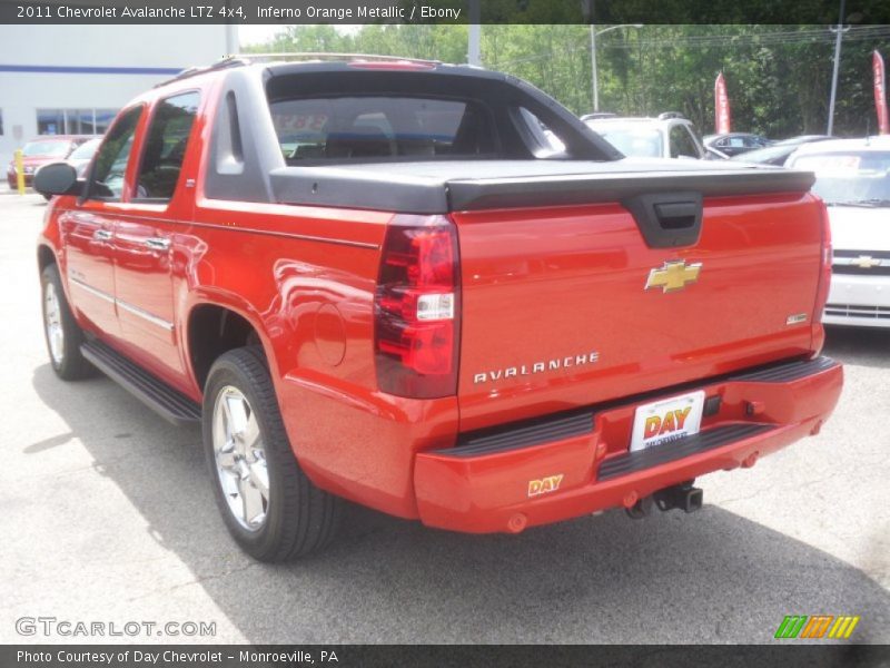 Inferno Orange Metallic / Ebony 2011 Chevrolet Avalanche LTZ 4x4