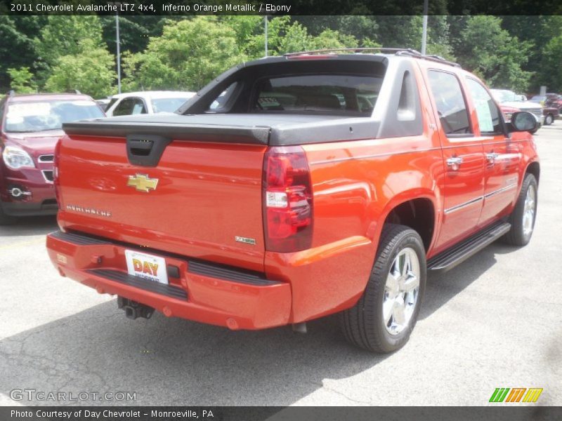 Inferno Orange Metallic / Ebony 2011 Chevrolet Avalanche LTZ 4x4