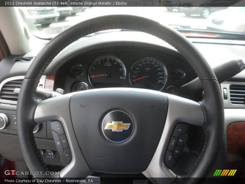 Inferno Orange Metallic / Ebony 2011 Chevrolet Avalanche LTZ 4x4