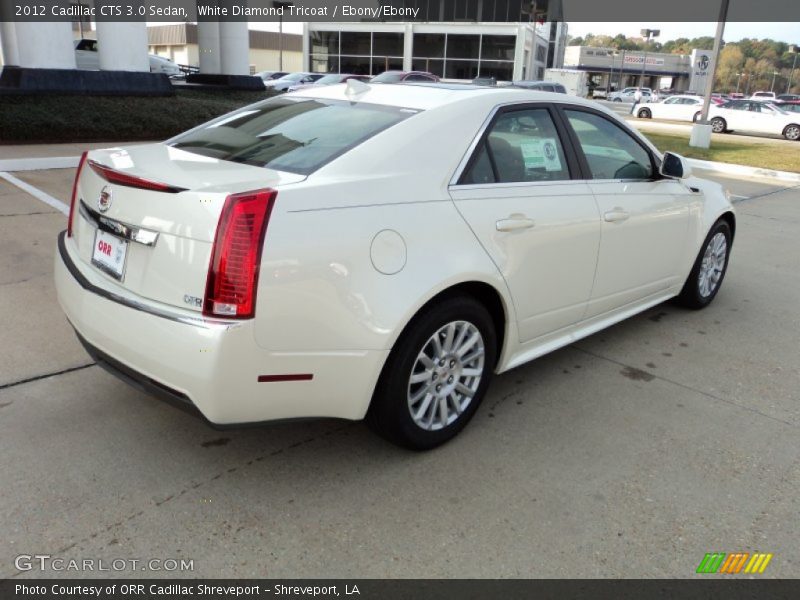 White Diamond Tricoat / Ebony/Ebony 2012 Cadillac CTS 3.0 Sedan