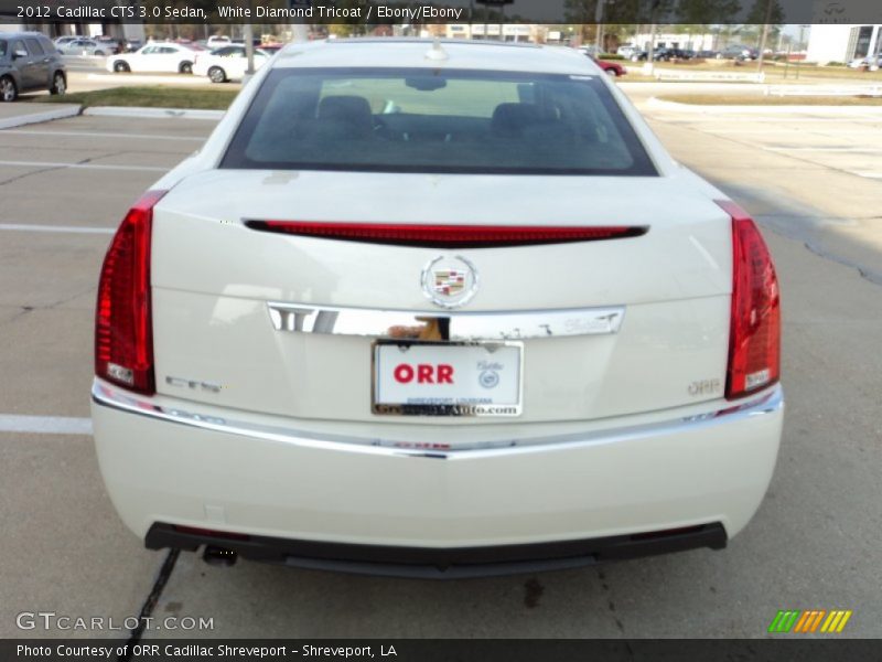 White Diamond Tricoat / Ebony/Ebony 2012 Cadillac CTS 3.0 Sedan