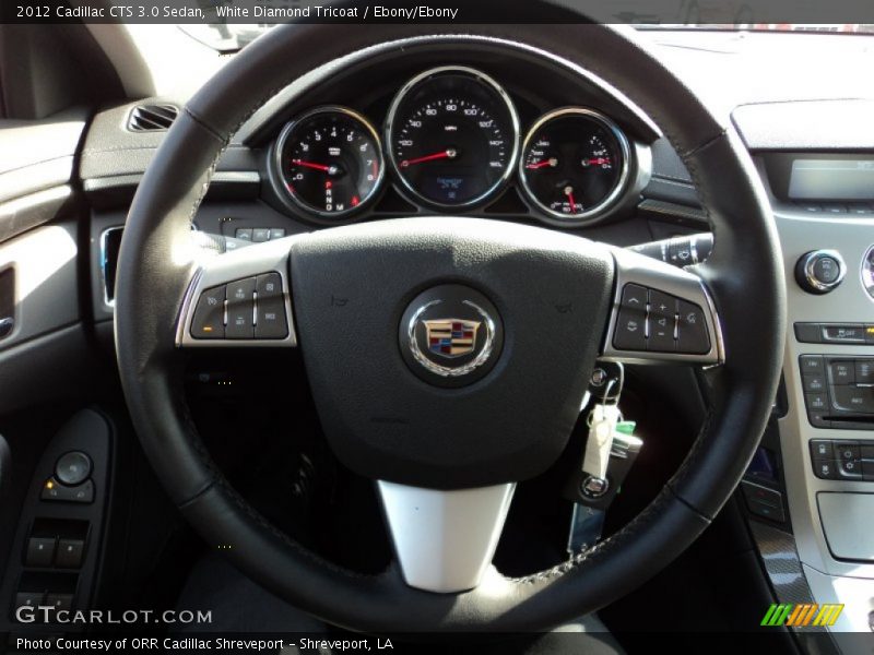 White Diamond Tricoat / Ebony/Ebony 2012 Cadillac CTS 3.0 Sedan