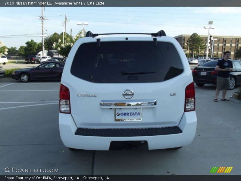 Avalanche White / Cafe Latte 2010 Nissan Pathfinder LE