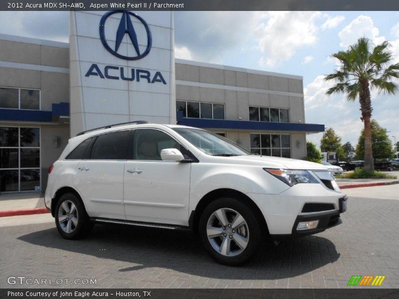 Aspen White Pearl II / Parchment 2012 Acura MDX SH-AWD