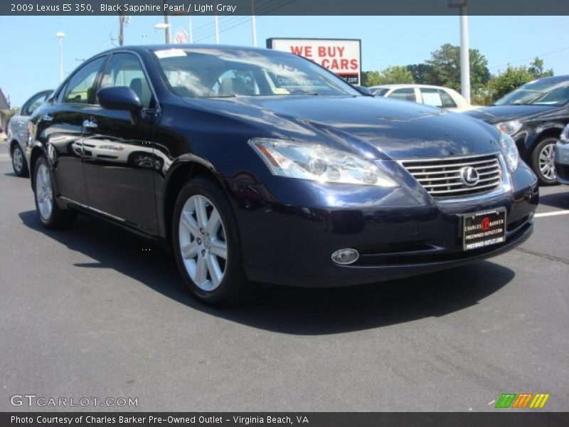 Black Sapphire Pearl / Light Gray 2009 Lexus ES 350