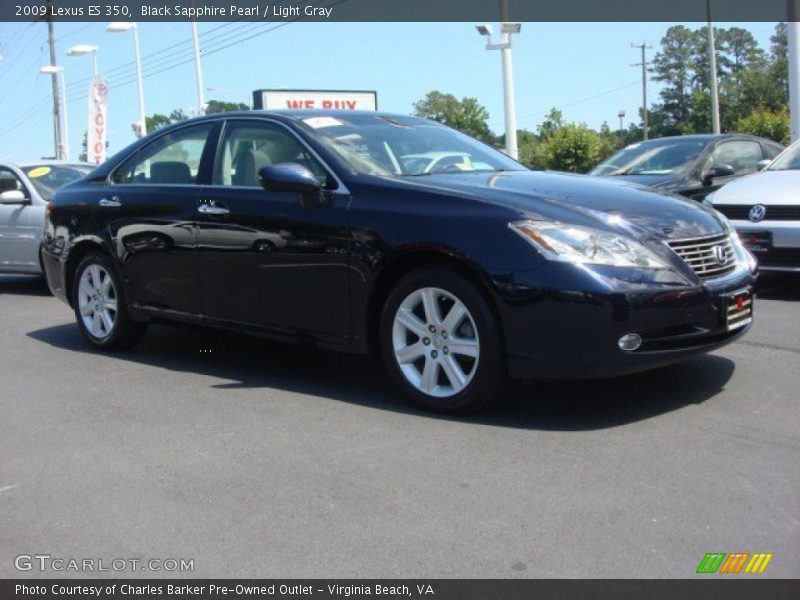 Black Sapphire Pearl / Light Gray 2009 Lexus ES 350