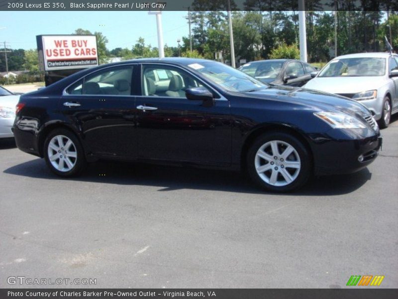Black Sapphire Pearl / Light Gray 2009 Lexus ES 350