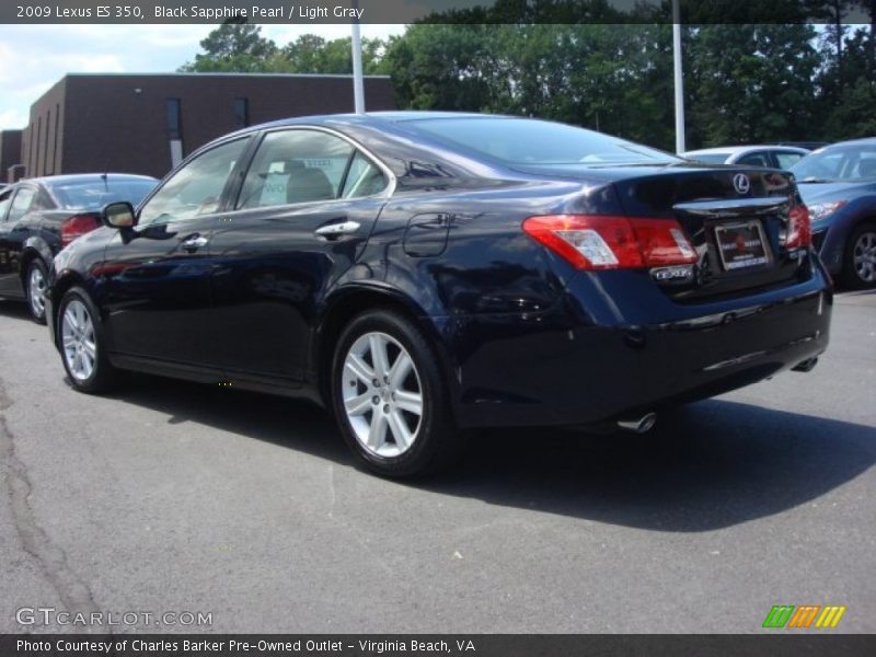 Black Sapphire Pearl / Light Gray 2009 Lexus ES 350