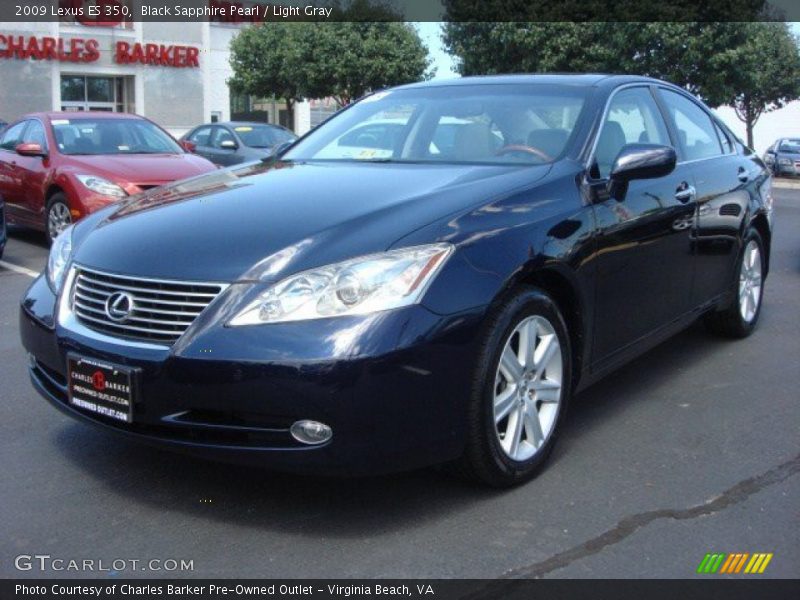 Black Sapphire Pearl / Light Gray 2009 Lexus ES 350