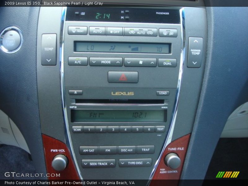 Black Sapphire Pearl / Light Gray 2009 Lexus ES 350