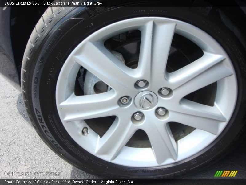 Black Sapphire Pearl / Light Gray 2009 Lexus ES 350