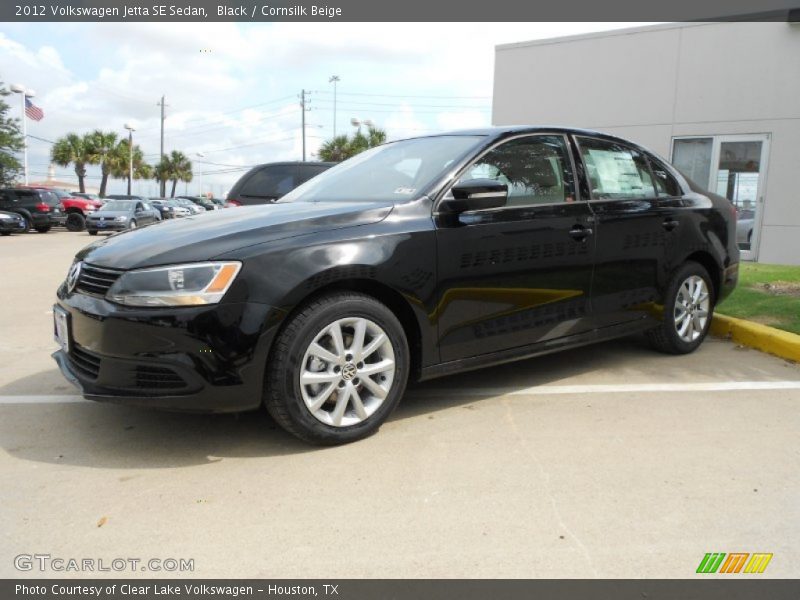Black / Cornsilk Beige 2012 Volkswagen Jetta SE Sedan