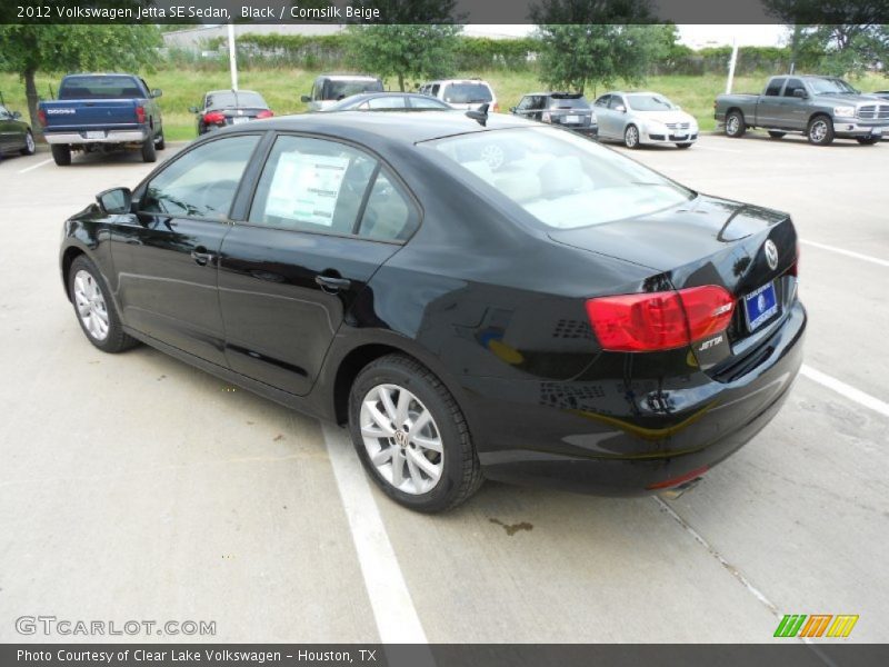 Black / Cornsilk Beige 2012 Volkswagen Jetta SE Sedan