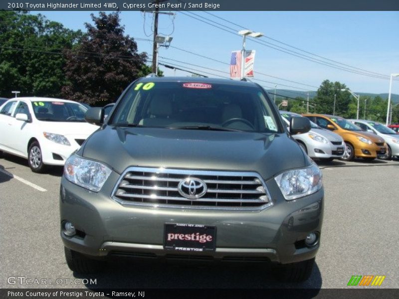 Cypress Green Pearl / Sand Beige 2010 Toyota Highlander Limited 4WD