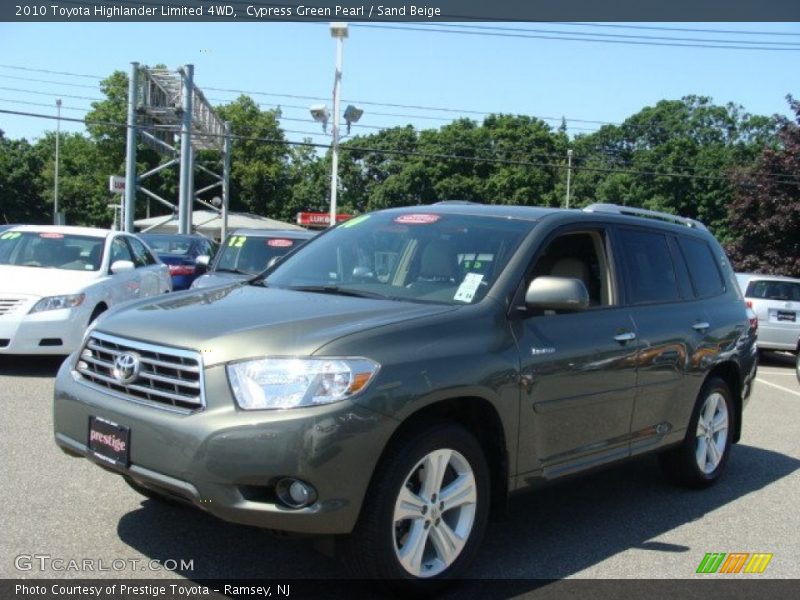 Cypress Green Pearl / Sand Beige 2010 Toyota Highlander Limited 4WD