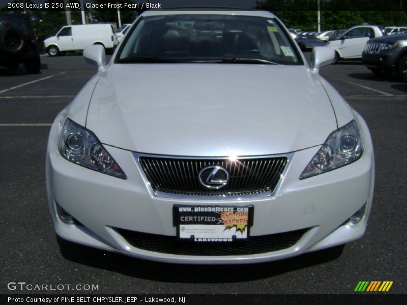 Glacier Frost Pearl / Black 2008 Lexus IS 250 AWD