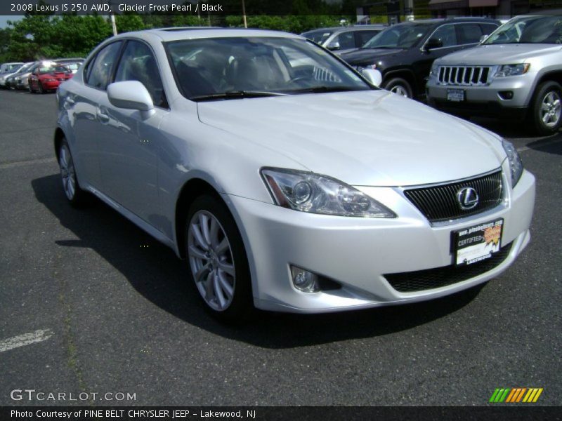 Glacier Frost Pearl / Black 2008 Lexus IS 250 AWD