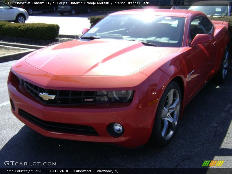 Inferno Orange Metallic / Inferno Orange/Black 2012 Chevrolet Camaro LT/RS Coupe