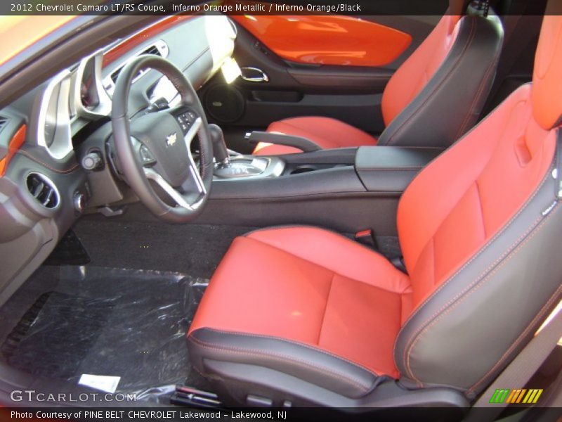Inferno Orange Metallic / Inferno Orange/Black 2012 Chevrolet Camaro LT/RS Coupe