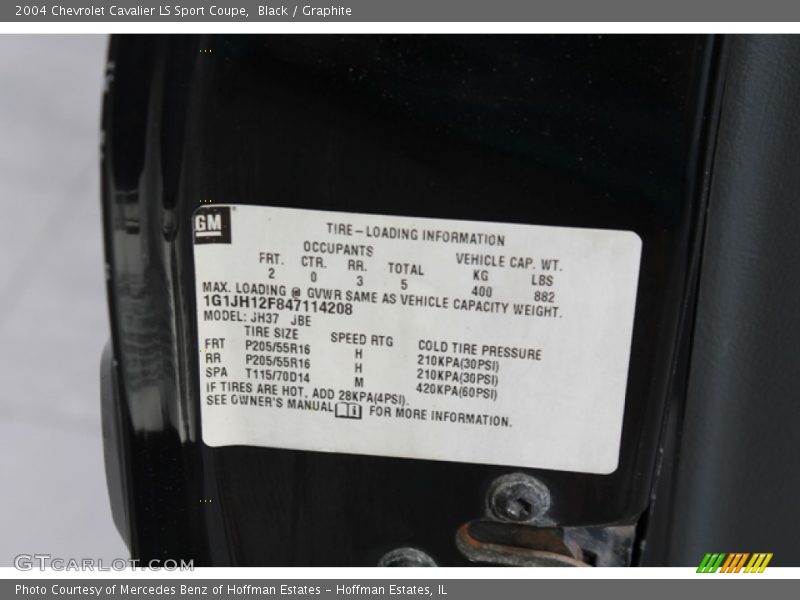 Black / Graphite 2004 Chevrolet Cavalier LS Sport Coupe