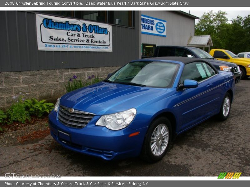 Deep Water Blue Pearl / Dark Slate Gray/Light Slate Gray 2008 Chrysler Sebring Touring Convertible