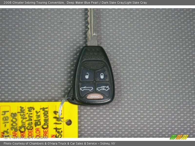 Deep Water Blue Pearl / Dark Slate Gray/Light Slate Gray 2008 Chrysler Sebring Touring Convertible