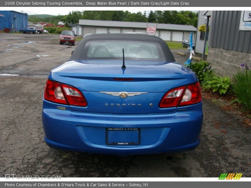 Deep Water Blue Pearl / Dark Slate Gray/Light Slate Gray 2008 Chrysler Sebring Touring Convertible