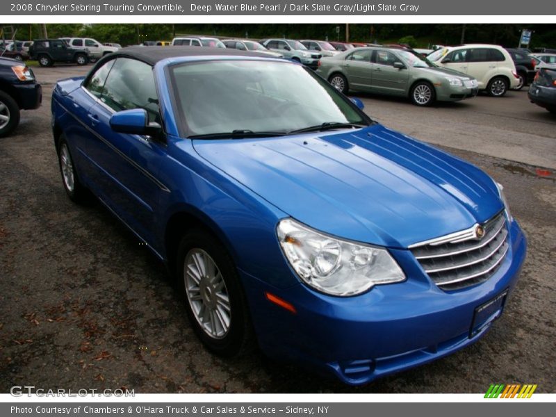 Deep Water Blue Pearl / Dark Slate Gray/Light Slate Gray 2008 Chrysler Sebring Touring Convertible