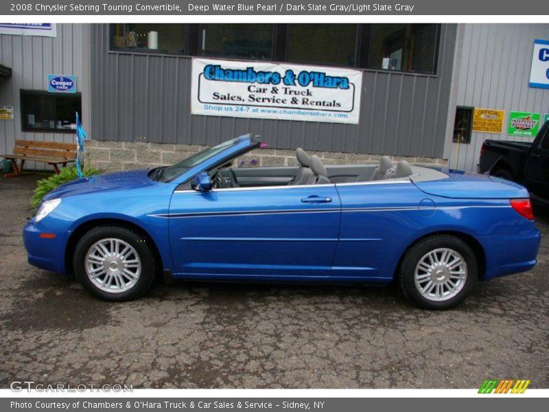 Deep Water Blue Pearl / Dark Slate Gray/Light Slate Gray 2008 Chrysler Sebring Touring Convertible