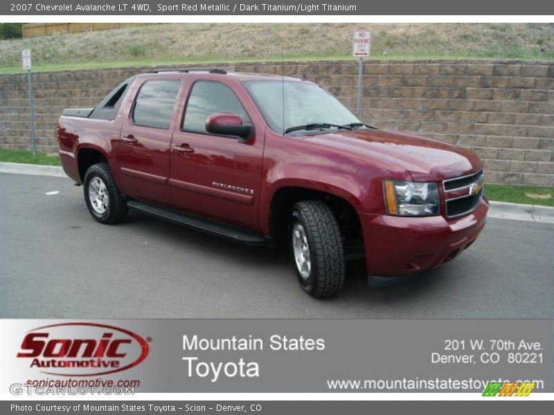 Sport Red Metallic / Dark Titanium/Light Titanium 2007 Chevrolet Avalanche LT 4WD