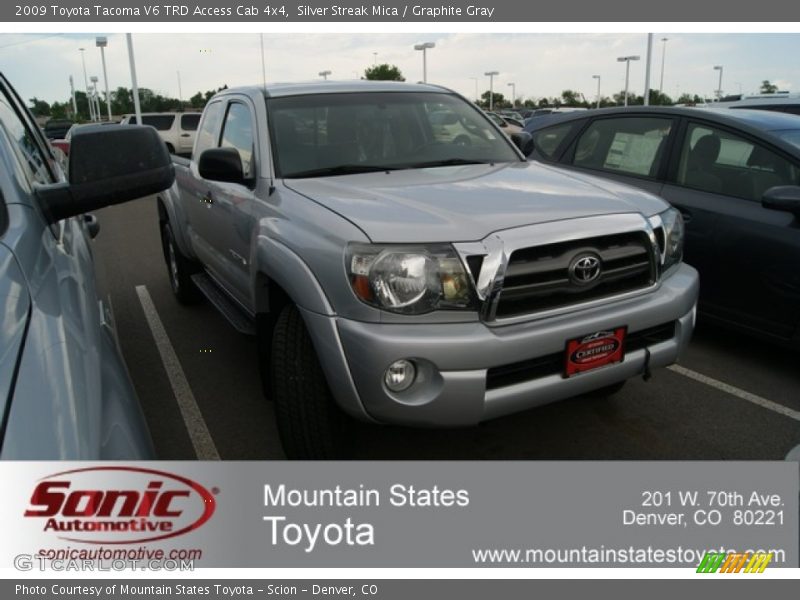Silver Streak Mica / Graphite Gray 2009 Toyota Tacoma V6 TRD Access Cab 4x4