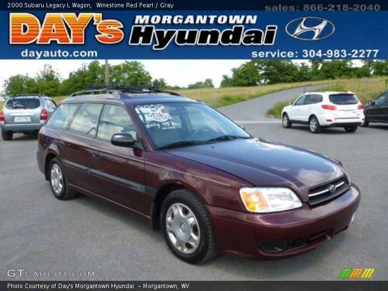 Winestone Red Pearl / Gray 2000 Subaru Legacy L Wagon