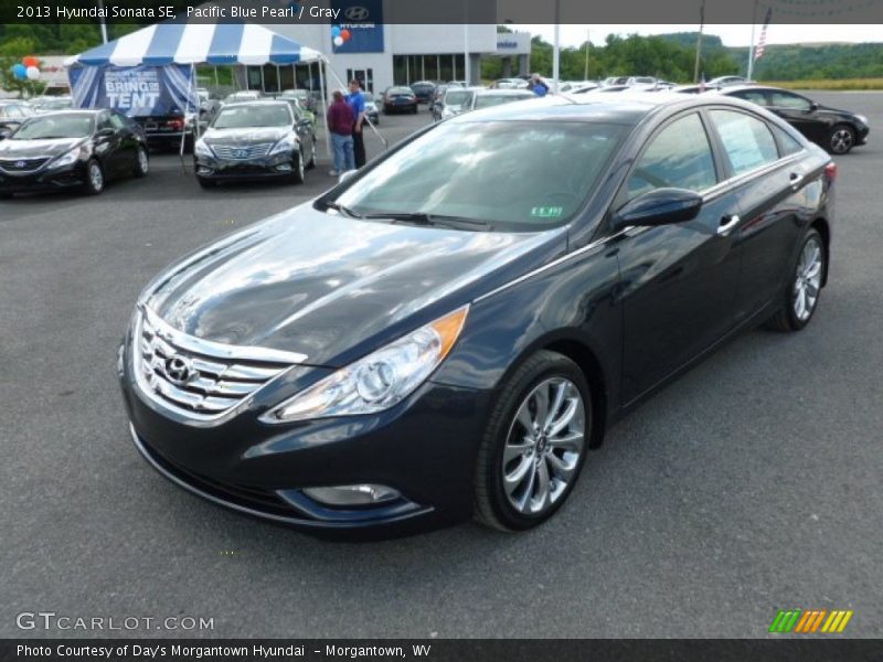 Pacific Blue Pearl / Gray 2013 Hyundai Sonata SE