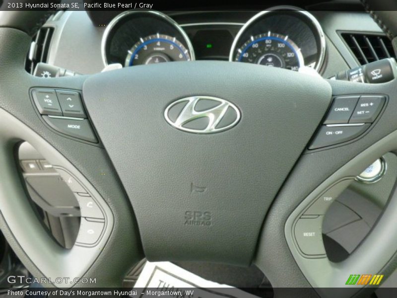 Pacific Blue Pearl / Gray 2013 Hyundai Sonata SE
