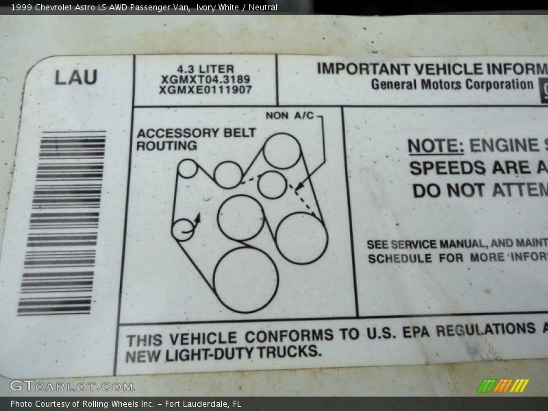 Ivory White / Neutral 1999 Chevrolet Astro LS AWD Passenger Van