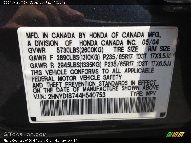 Sagebrush Pearl / Quartz 2004 Acura MDX
