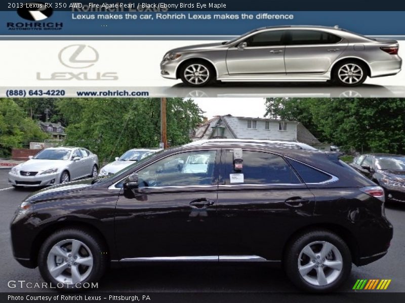 Fire Agate Pearl / Black/Ebony Birds Eye Maple 2013 Lexus RX 350 AWD